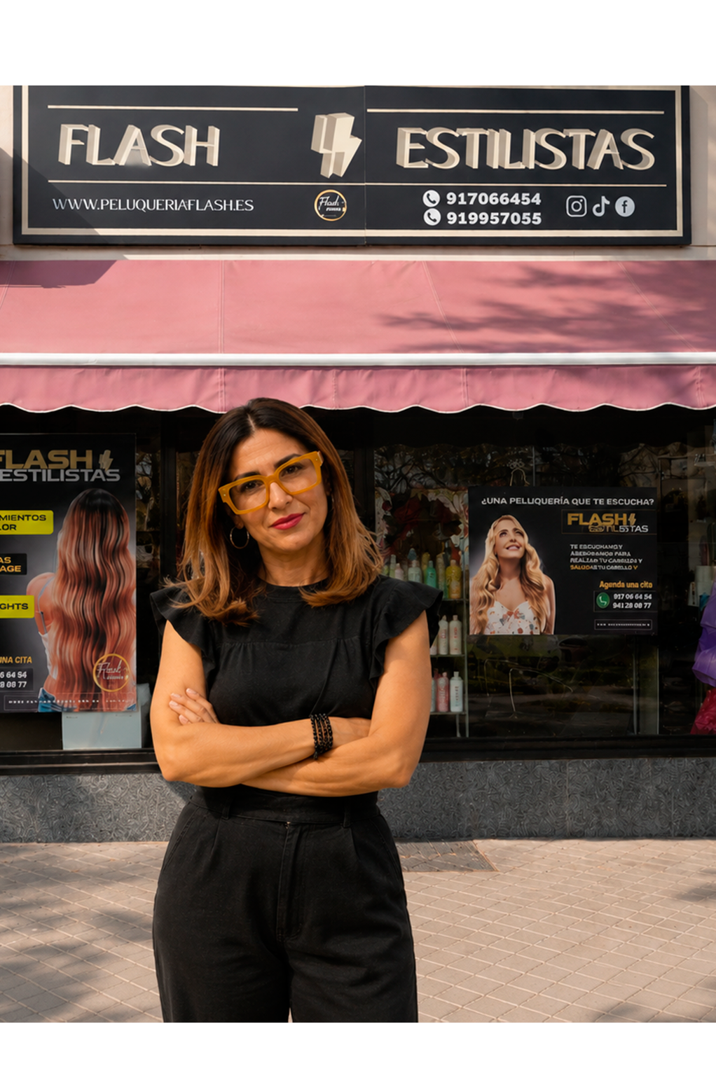Marta trabajando en Flash Estilistas